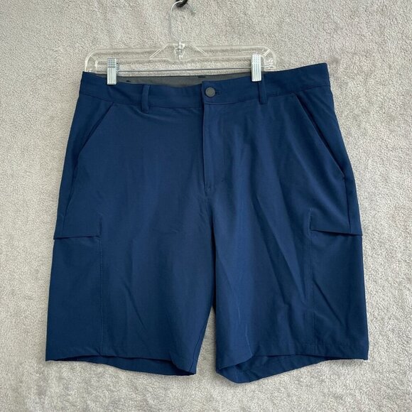 NEW 32 Degrees Men's Size 34 Cool Cargo Shorts Navy Blue Polyester/Elastane - Picture 2 of 8